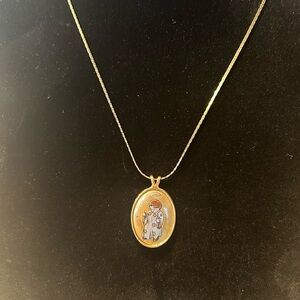 Berta Hummel First Christmas Angel Pendant Berta on Gold Tone Necklace inscribed